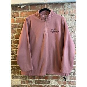 Zook’s Harley~Davidson Motorcycle Mauve Fleece 1/4 Zip Pullover Sweatshirt Women
